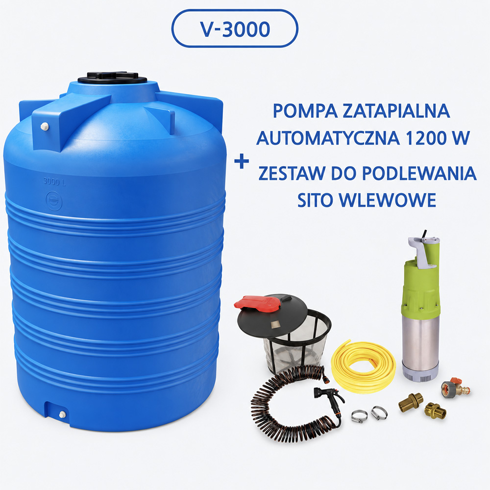 Zestaw na deszczówkę naziemny 3000l V-3000